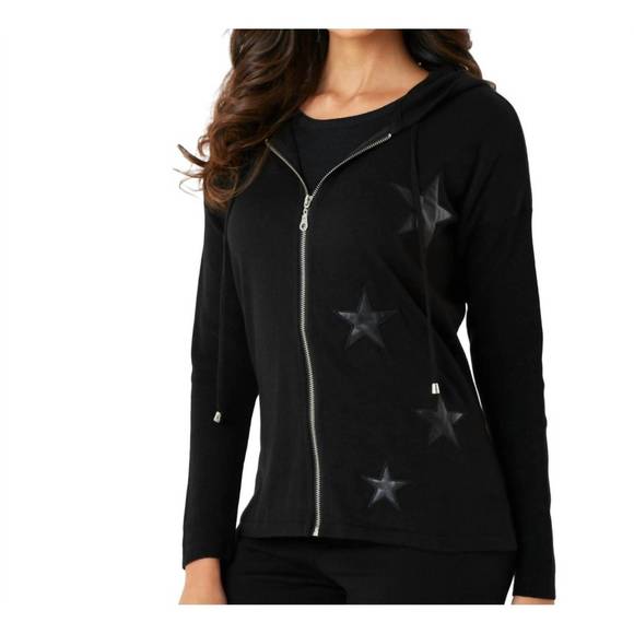NEW ANGEL APPAREL zip star jacket in black - Picture 1 of 3